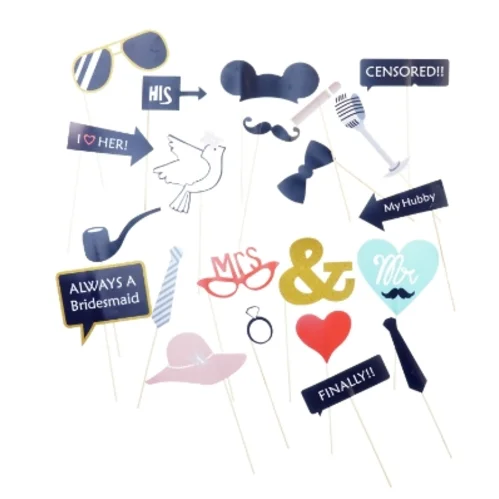 Bryllups Photo Booth Kit (str. Blandet)