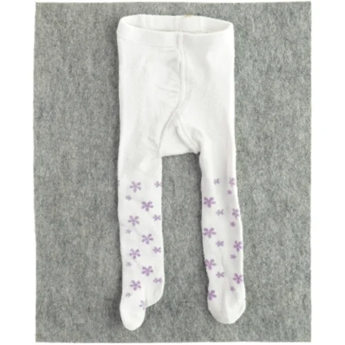 Strømpebukser med blomster (str. 50)