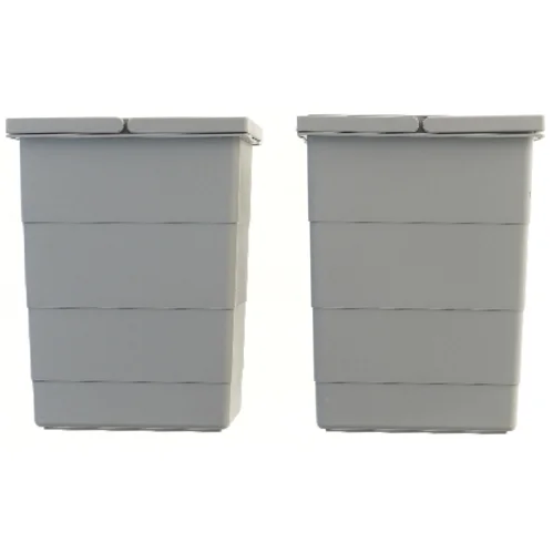 Grå plastik beholdere fra Hafele (str. 30x22x15 cm)