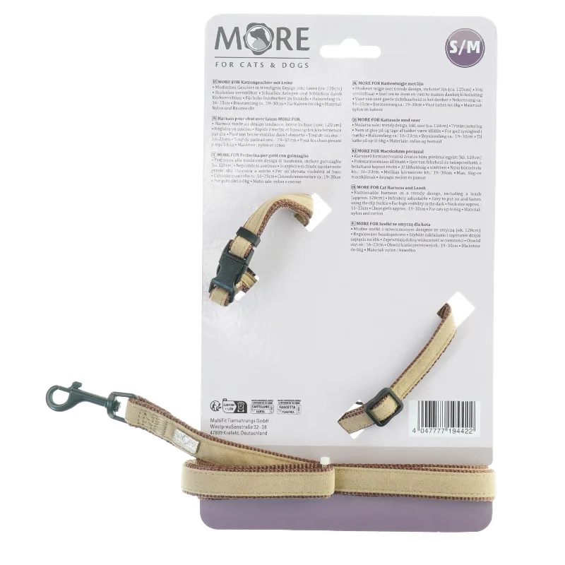 Katte sele fra More (str. Hals omfang, 16-23 cm. brystomfang, 19-30 cm. længde, 120 cm)