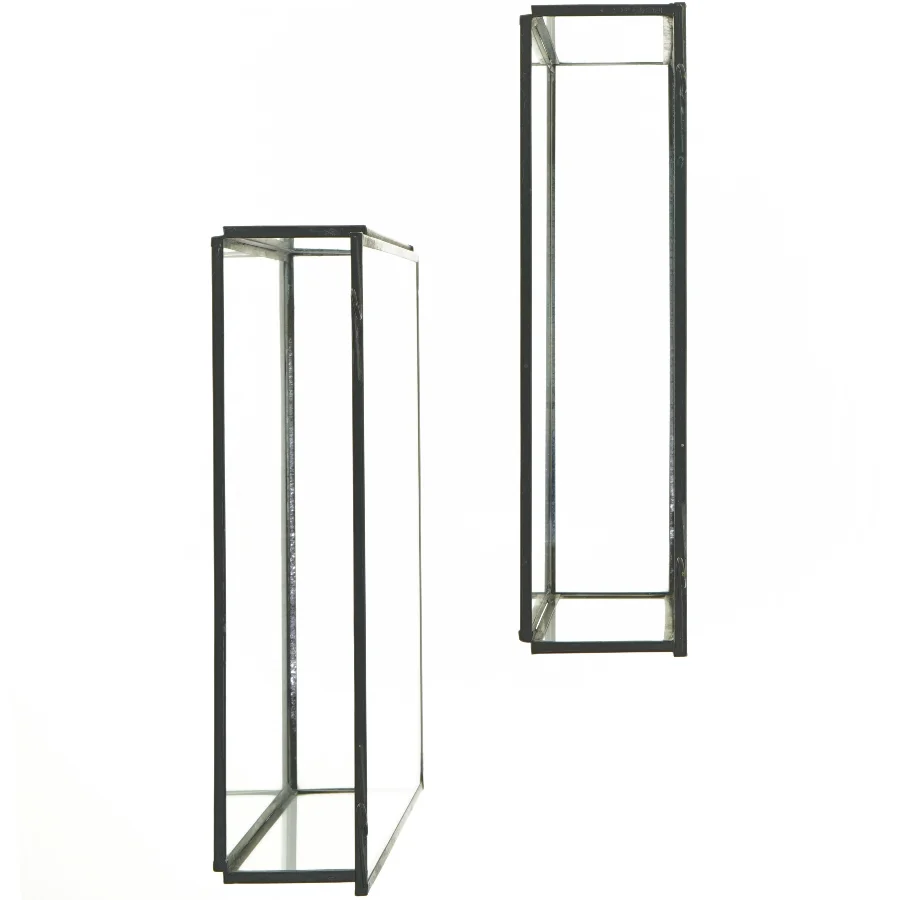 2 stk. vægophængt glas-display - Ib Laursen (str. 25x22,5x6 cm)