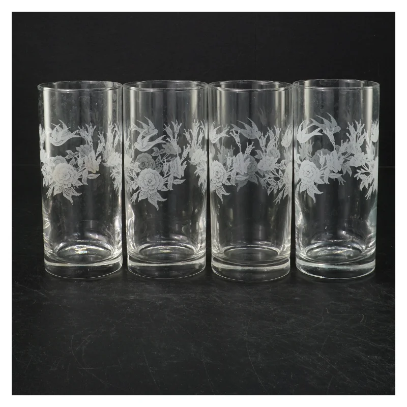 Dekorerede glas vaser (str. Ø 7 cm. længde, 14,5 cm)