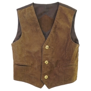 Børne ruskindsvest,  str. ca. 98 (36 x 30 cm)