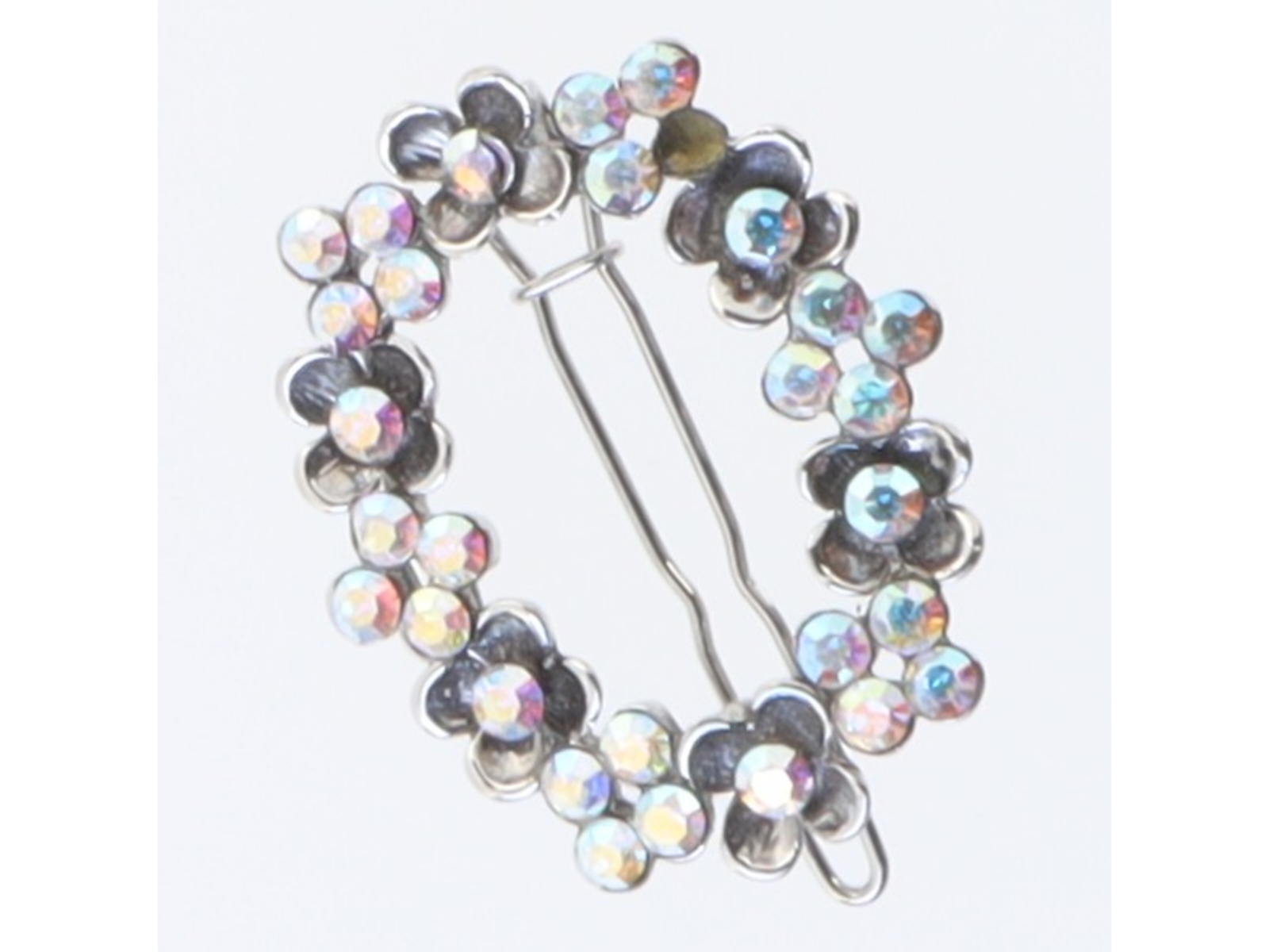 Retro broche med glitrende sten (str. 3,5 cm)