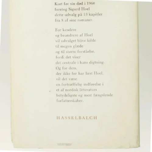 Sigurd Hoel bog fra Hasselbalch