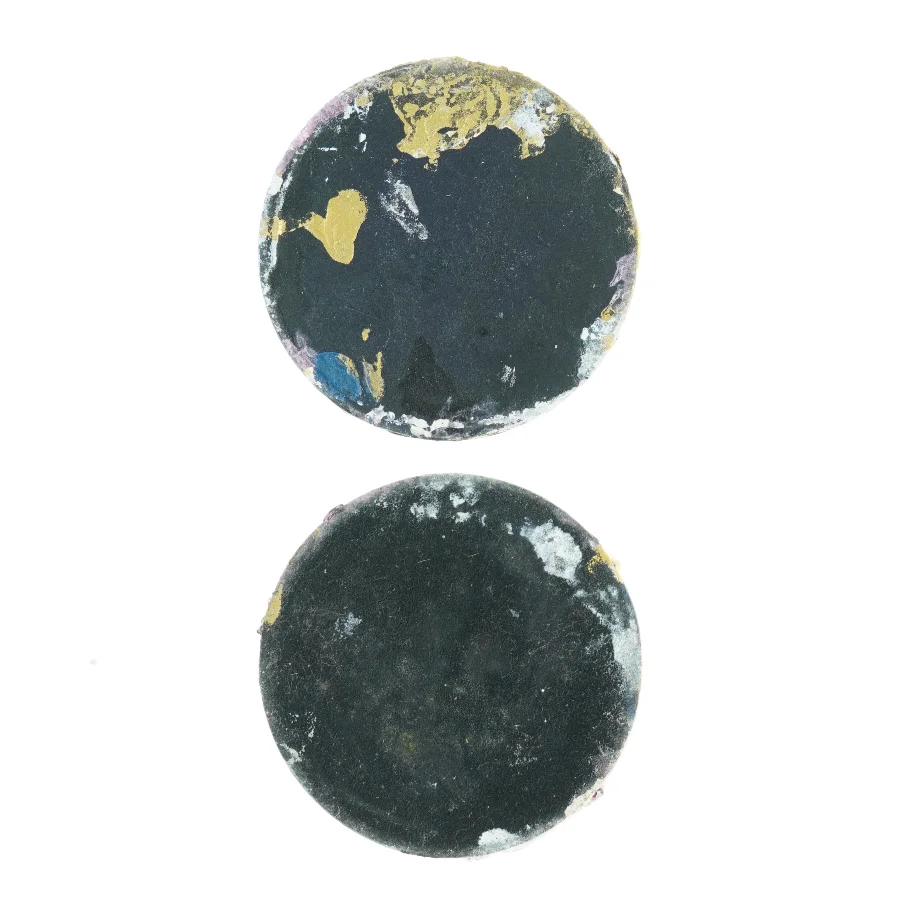 Dekorativt malede lysestager (str. 24,5 x 13 cm)