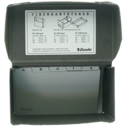 Sort Esselte Fiberkartotek (str. 7,5 x. 10 cm)