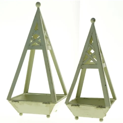 Metal lanterner (str. 41 x 19 x 19 cm og 35 x 16 x 16 cm)