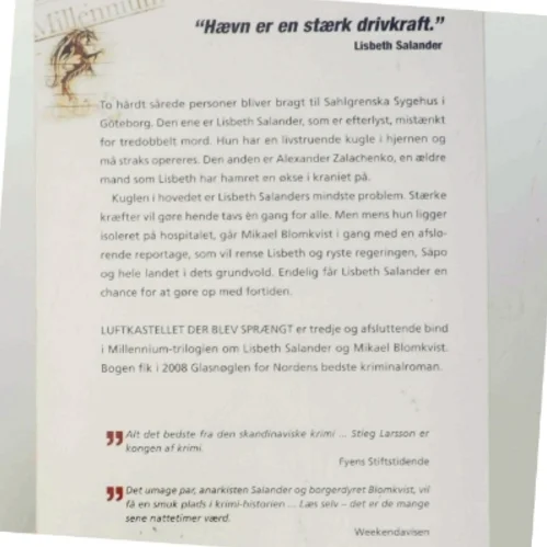 Luftkastellet Der Blev Spraengt (af Stieg Larsson) [Imported] [Paperback] (Danish) (Millennium, 3. Bind) af Stieg Larsson (Bog)