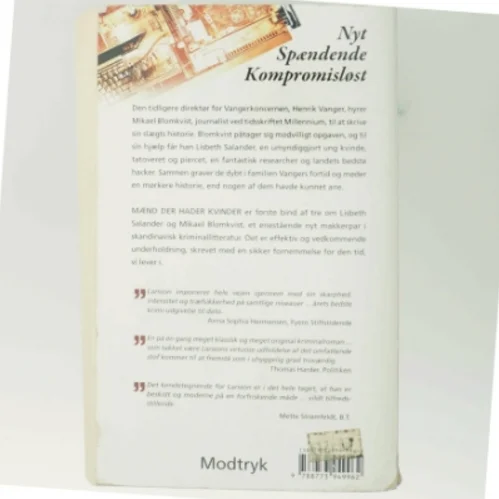 Mænd der hader kvinder af Stieg Larsson, Stieg Larsson (Bog)