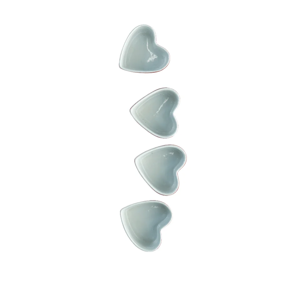 Hjerteformede keramikskåle fra Cook & Baker (str. 9 x 4,5 cm)