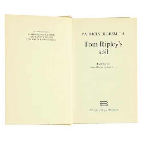 Tom Ripley's spil af Patricia Highsmith (Bog=