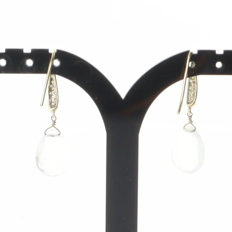 Øreringe med perler og sten (str. 3 komma 5 x 1 cm)