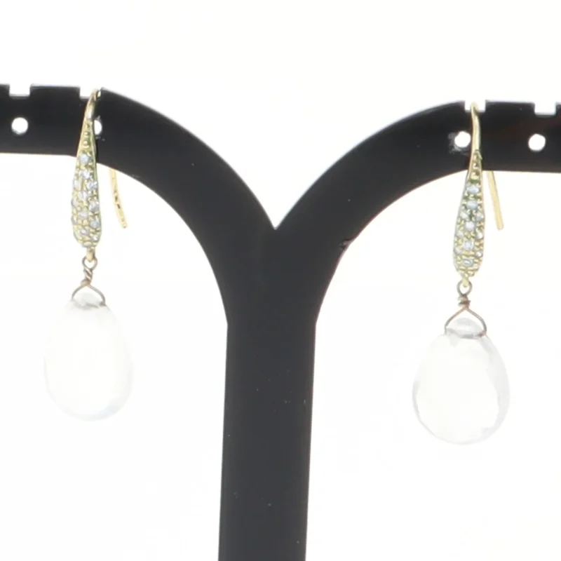 Øreringe med perler og sten (str. 3 komma 5 x 1 cm)