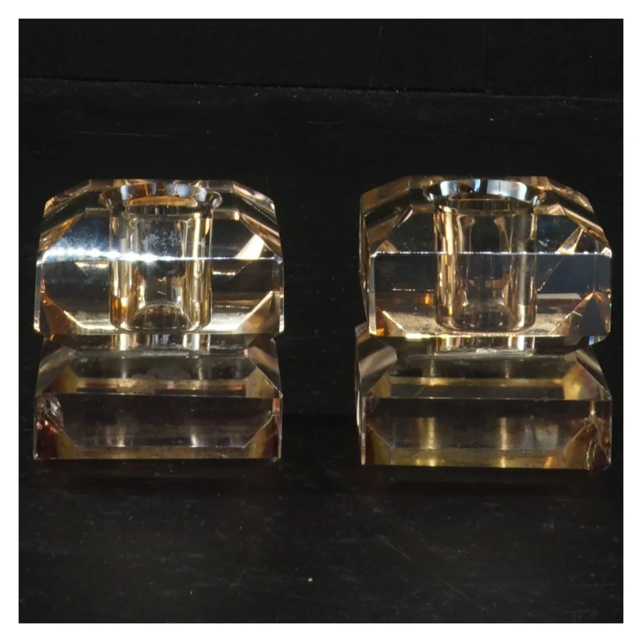 Krystal lysestager (str. 5,5 x 5 cm)