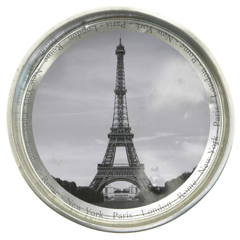 Metalbakke med Eiffeltårnet motiv (str. 33 x 4 cm)