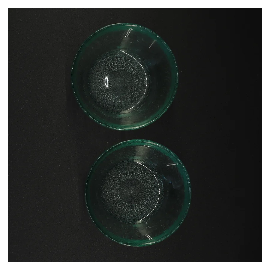 Grønne glas skåle (str. Diameter 12 cm x 6 cm)