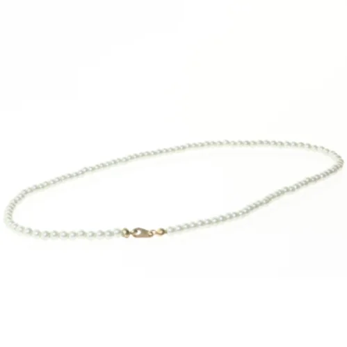 Perlehalskæde med guldlås (str. Kæde 41 cm)