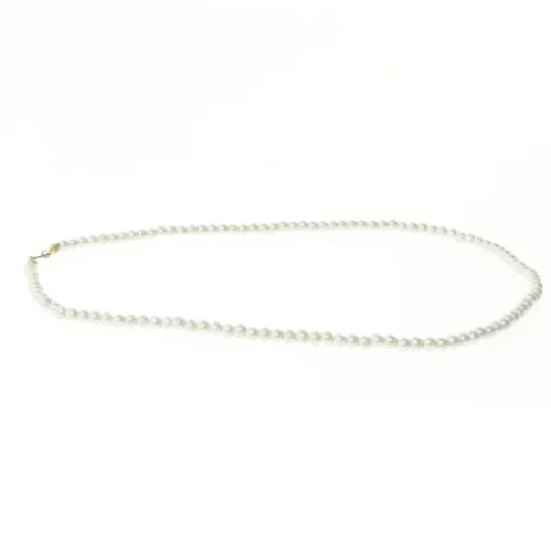 Perlehalskæde med guldlås (str. Kæde 41 cm)