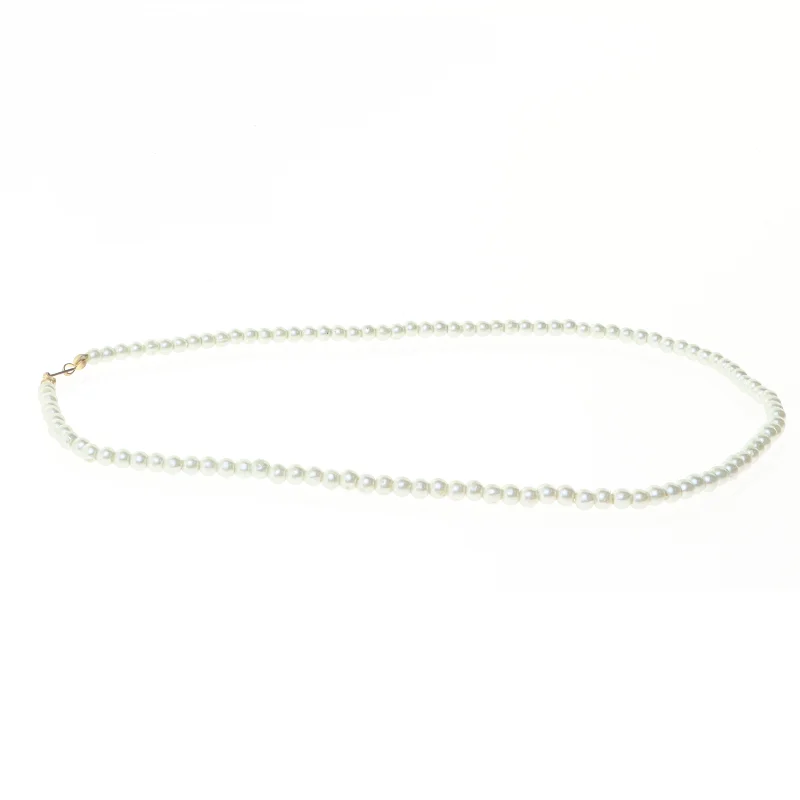 Perlehalskæde med guldlås (str. Kæde 41 cm)