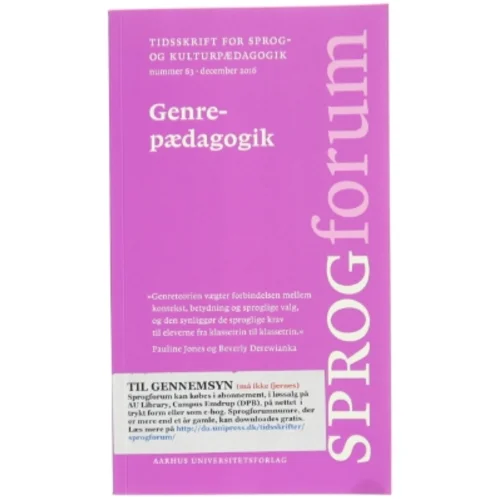 Genrepaedagogik af Susanne Karen Jacobsen, Sanne Larsen, Karen Lund, Susanne Perez (Bog)