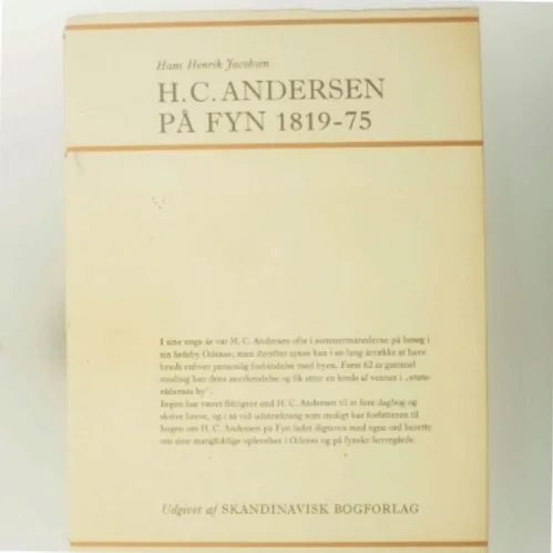 H.C. Andersen på Fyn 1819-75 af Hans Henrik Jacobsen (Bog)