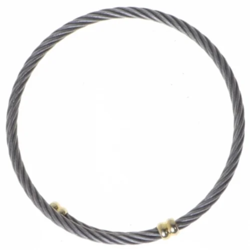 Stålarmbånd med gulddetaljer (str. 6,5 cm)