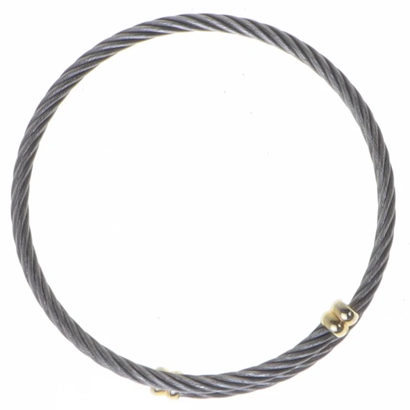 Stålarmbånd med gulddetaljer (str. 6,5 cm)