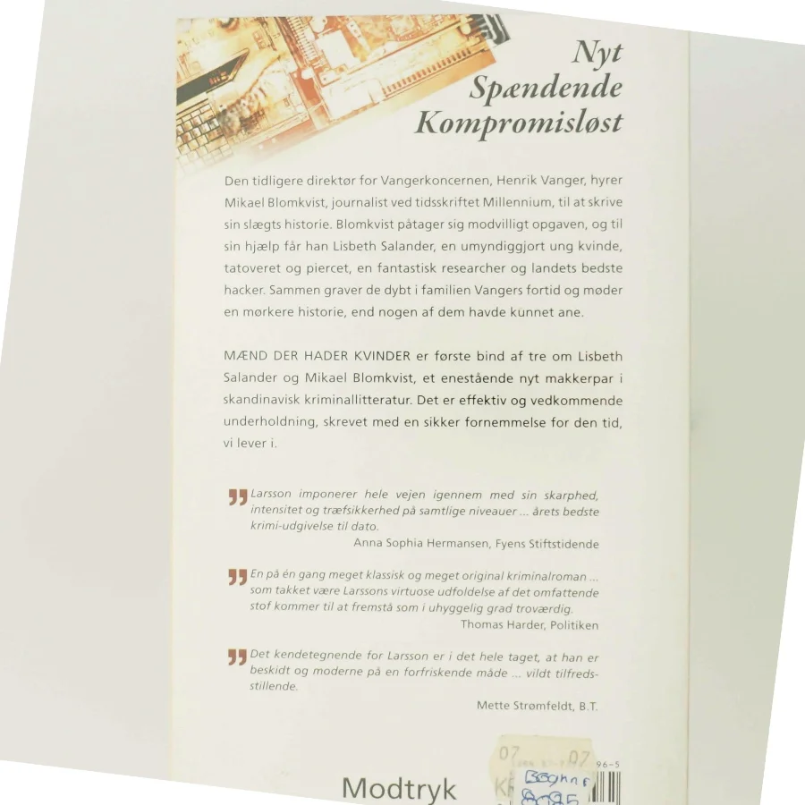 Mænd der hader kvinder bog