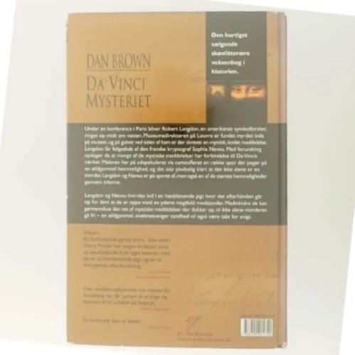 Da Vinci Mysteriet af Dan Brown (Bog)