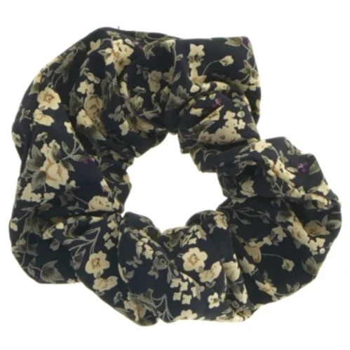 Hår elastik med blomstermønster, scrunchie (str. Ø 11 cm)