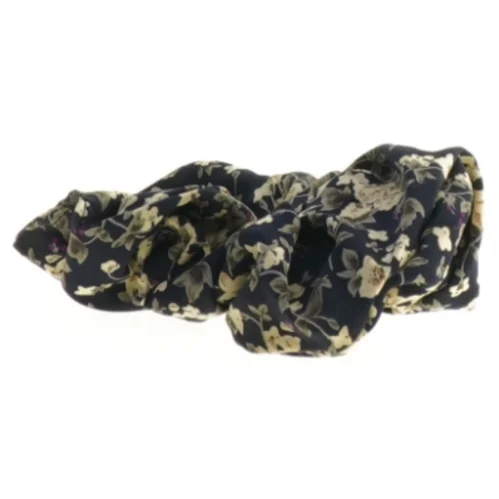 Hår elastik med blomstermønster, scrunchie (str. Ø 11 cm)