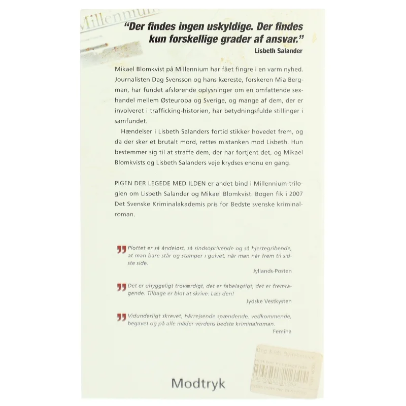 Pigen der legede med ilden bog fra Modtryk