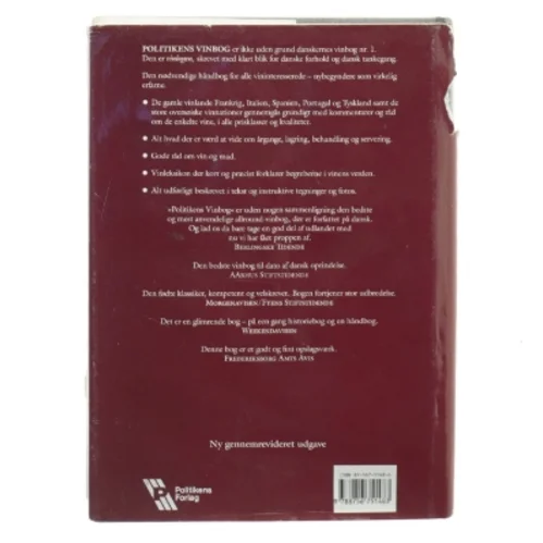 Politikens vinbog er Femming Hvelplund fra Politikens Forlag (str. 24 x 17 cm)
