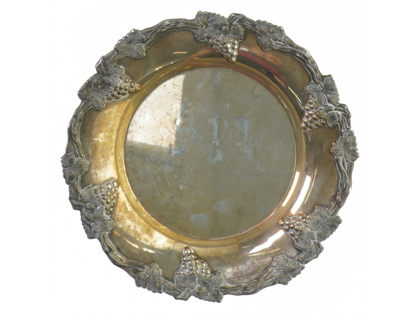 Tallerken, sølvfarvet (str. 17 cm)