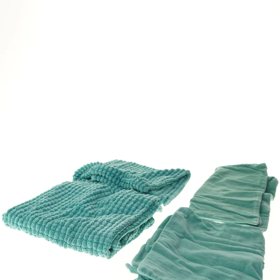 Sæt af grønne pudebetræk fra IKEA (str. 2 stk 62x36 2 stk 47x47 cm)