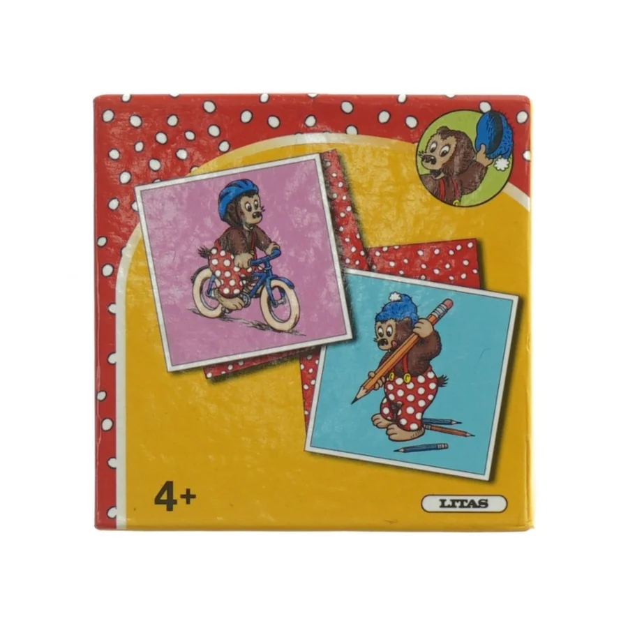 Vintage børne-huskespil fra Rasmus Klump (str. 9 x 9 x 9 cm)