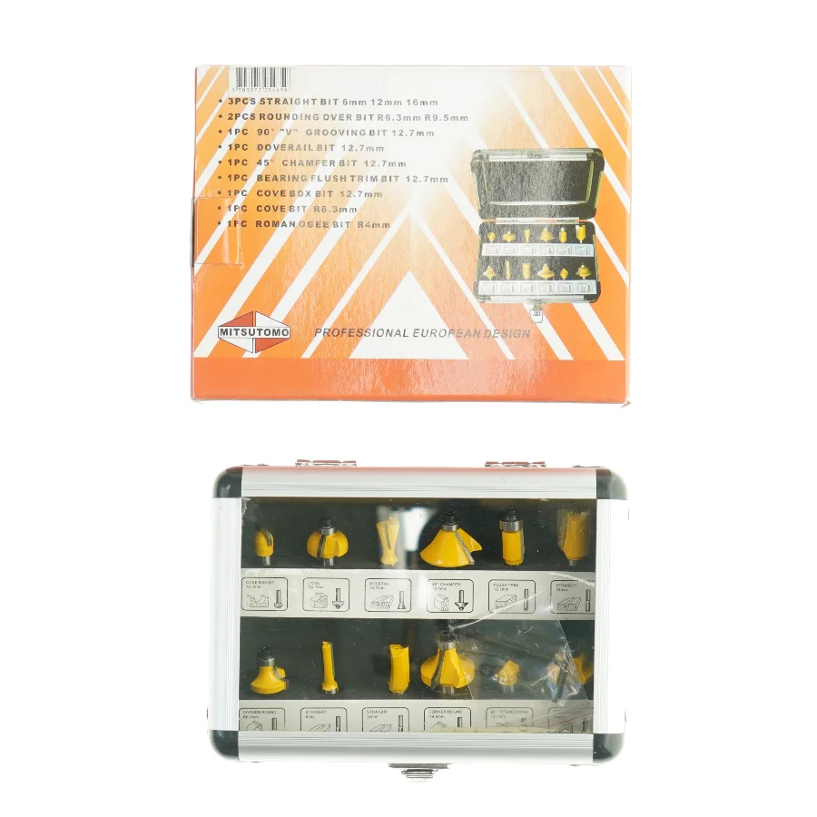Bitsæt i aluminiumsboks fra Mitsutomo (str. 19 x, 14 x 6 cm)
