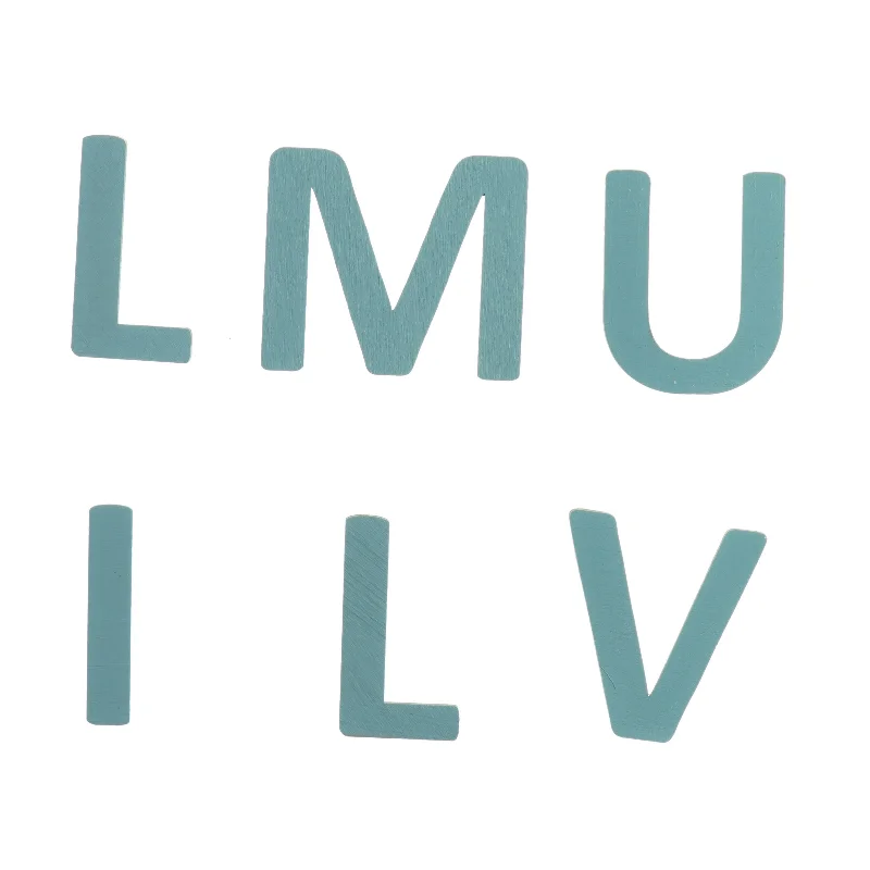 Træbogstaver med klister (6 stk) (str. 8,5 cm)