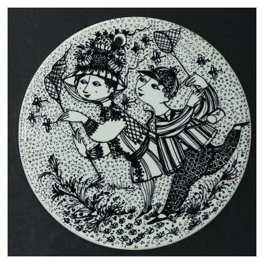 Dekorative vægplatter af Bjørn Wiinblad fra Nymölle (str. Ø. 15 cm. 5 styk)