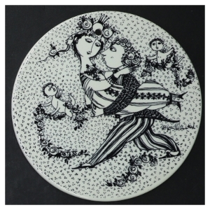 Nymølle Bjørn Wiinblad månedsvægplatter fra Nymölle (str. Ø. 15 cm. 6 styk)