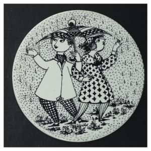 Nymølle Bjørn Wiinblad månedsvægplatter fra Nymölle (str. Ø. 15 cm. 6 styk)