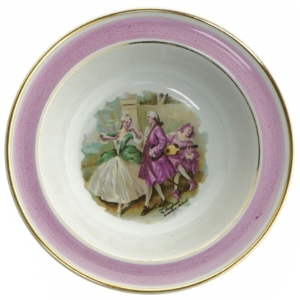 Seks dybe tallerkener med rokokomotiver fra Arabia (str. Ø. 17. cm. 6 styk)