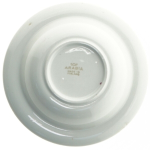 Seks dybe tallerkener med rokokomotiver fra Arabia (str. Ø. 17. cm. 6 styk)