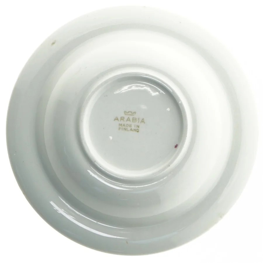 Seks dybe tallerkener med rokokomotiver fra Arabia (str. Ø. 17. cm. 6 styk)