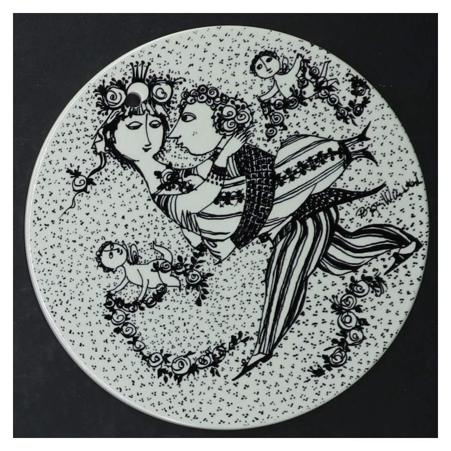 Bjørn Wiinblad porcelænstallerkener fra Nymölle (str. Ø. 15 cm. 4 styk)