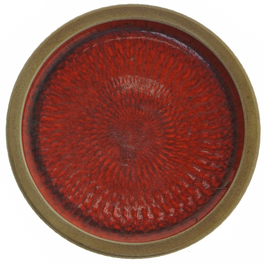 Keramikskål med rød glasur fra Nymölle (str. Ø. 18 cm)