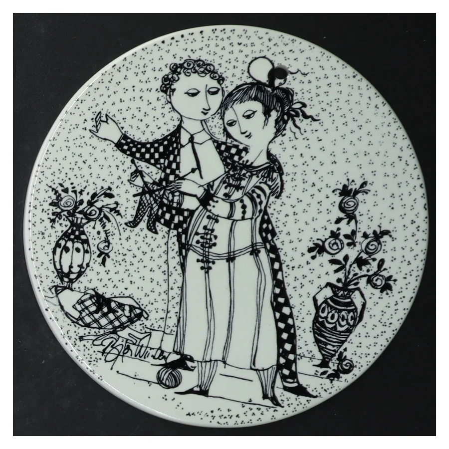 Bjørn Wiinblad platter fra Nymölle (str. Ø 15. cm. 4 styk)