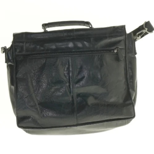 Sort lædertaske til mænd (str. 39 x 32 cm)