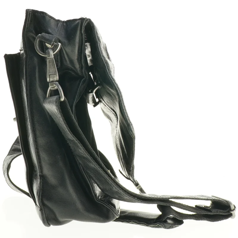 Sort lædertaske til mænd (str. 39 x 32 cm)